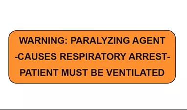 Warning Paralyzing Agent Labels H-2295-15486