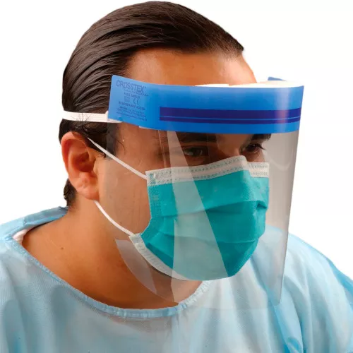 Wrap Around Face Shield Crosstex One Size 3/4 Length Anti-fog, GCSSB Case of 72