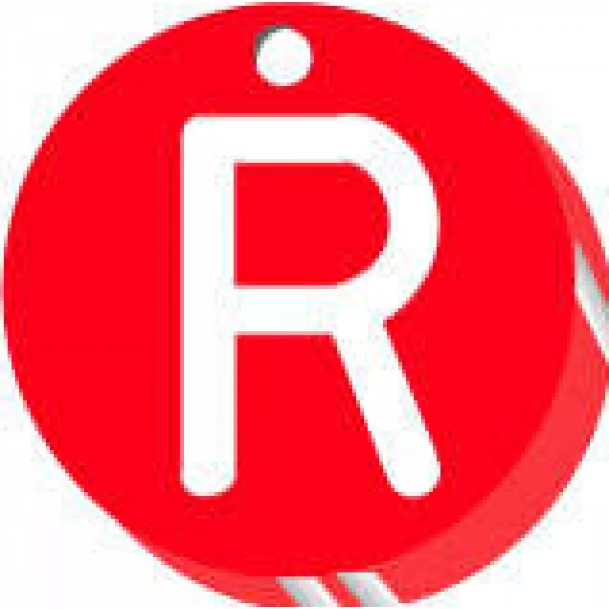 X-Ray Marker Abbreviated Right|Round Red Acrylic 1-3/32"X1/8" 1 Per Each