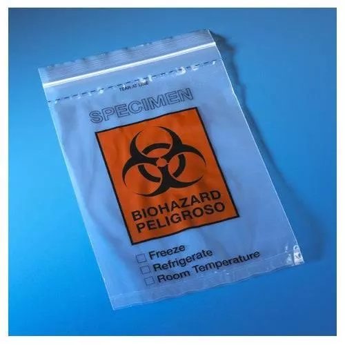 Zip Closure Specimen Bag, Pack of 100